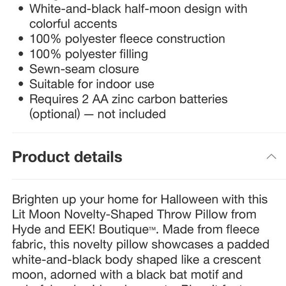 Hyde & Eek Light up Moon Pillow New - Picture 3 of 3